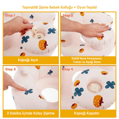 Şişme Bebek Oturma Koltuğu | Tepsili & Fileli | 4-24 Ay